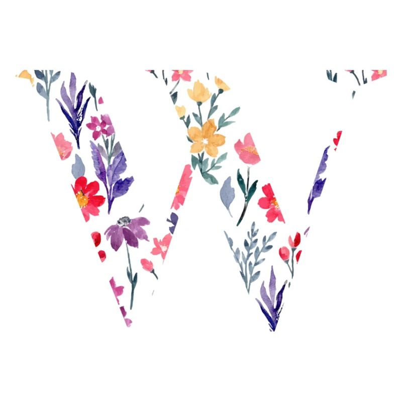 Blumen Personalisierter Buchstabe w - Geschenkidee
