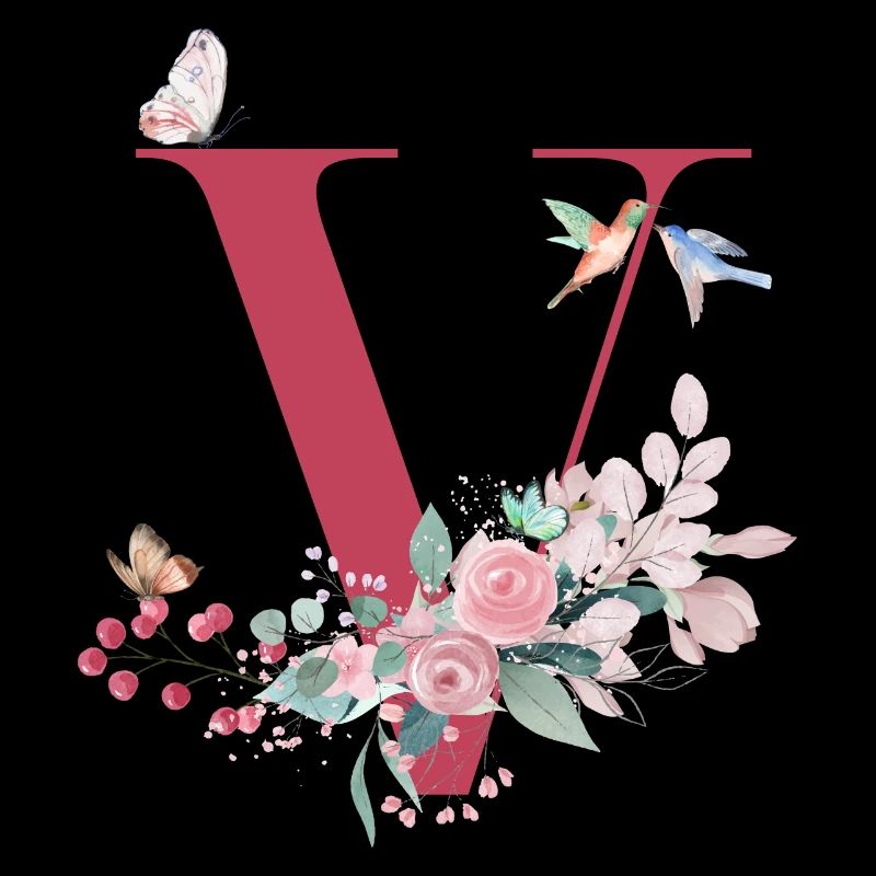 Buchstabe v floral - Geschenkidee