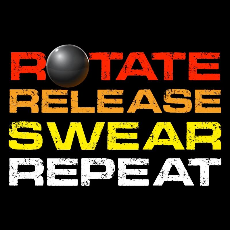 rotate release swear repeat Design for a shot put
