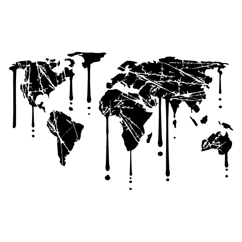 graffiti drops scratch earth globe map cracks p