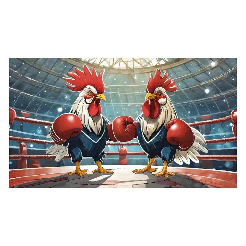 Pun ambiguous expression – Kampfhähne (gamecocks)