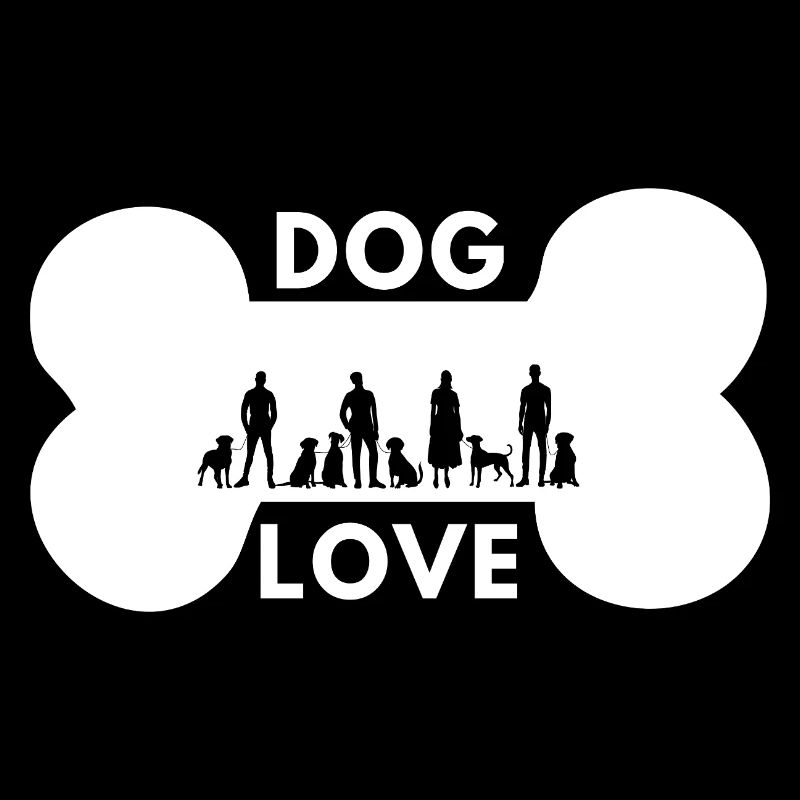 Hunde lieben Menschen (schwarzer Hintergrund)