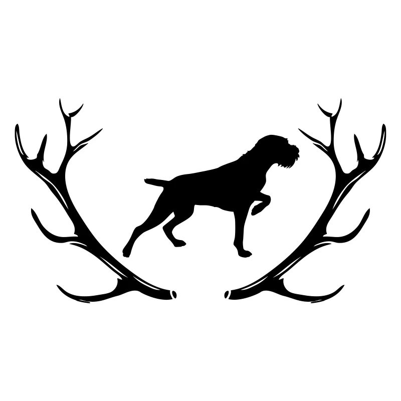 Deutsch Drahthaar - Geweih - Silhouette