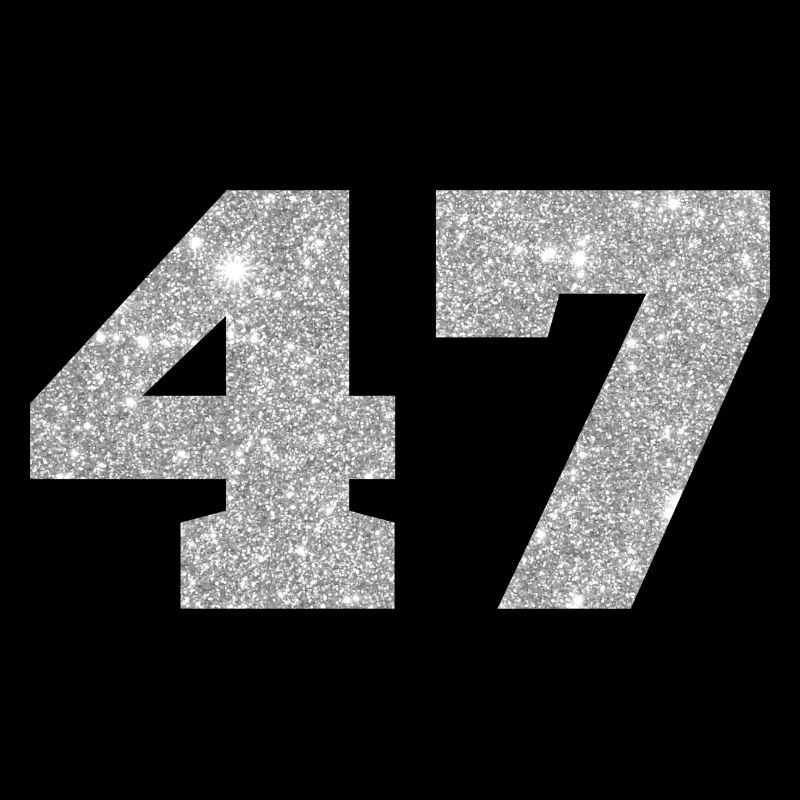 Nummer 47 Silberner Glitzer - 47. Jubiläum