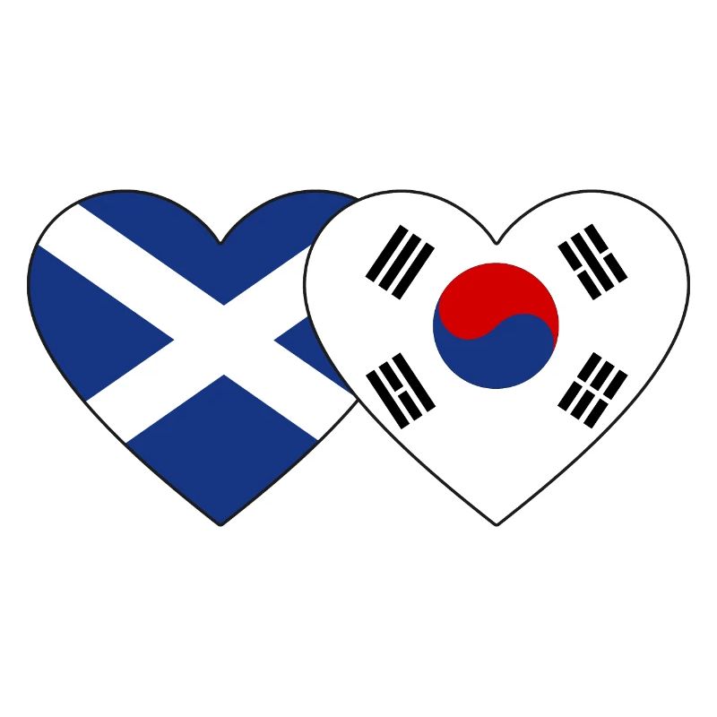 Ecosse Corée du Sud Drapeau Coeur