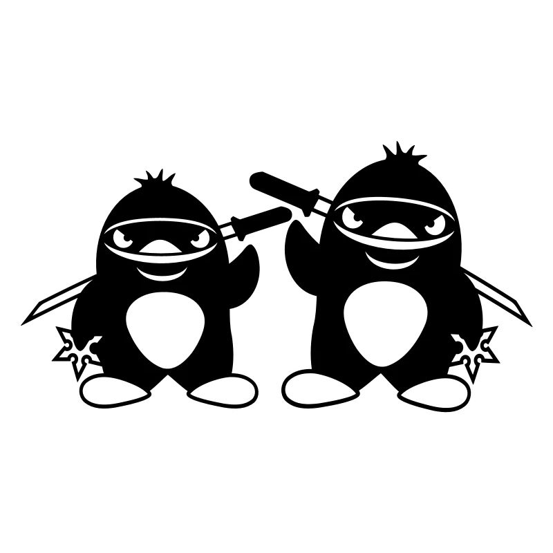2 Pinguine Ninja Samurai Japanisch Katana Team Duo