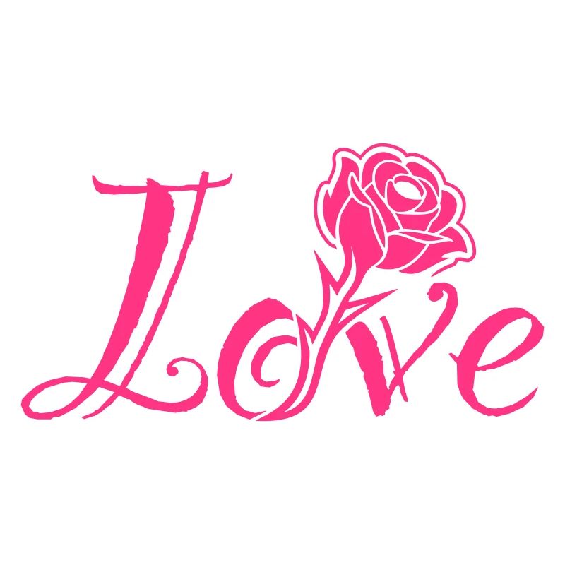 Liebesblüten: Typografie mit eingebauter Rose