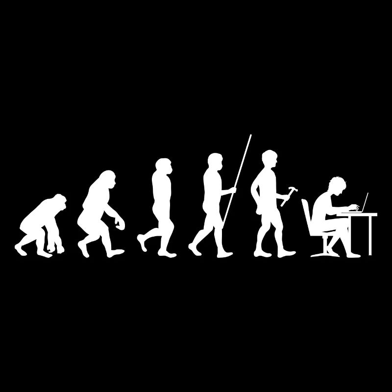 Evolution Arbeit Mann Lustiger Arbeiter Humor