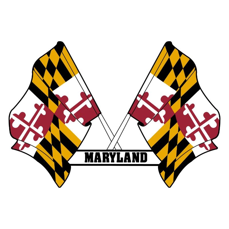 Two flags text MARYLAND