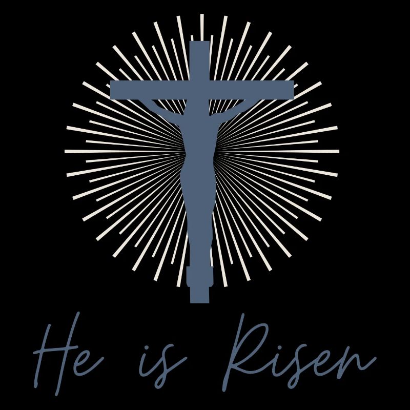 Jesus on the Cross "He Is Risen" Design