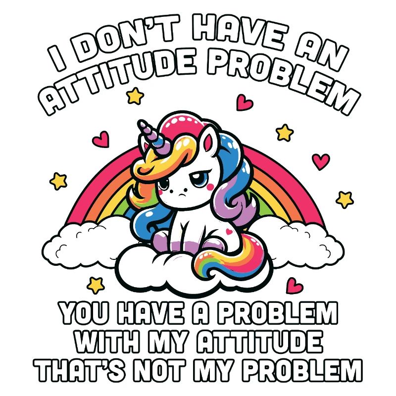 Unicorn mit Regenbogen Attitüde nicht mein Problem