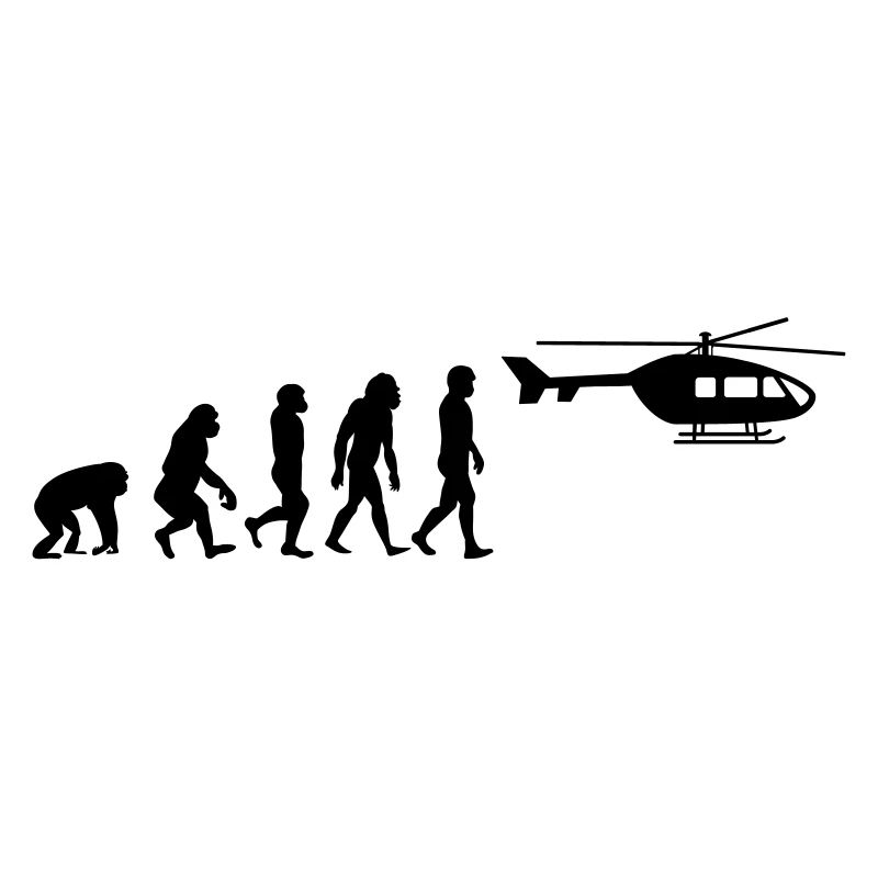 Hubschrauber Pilot Evolution Steinzeit