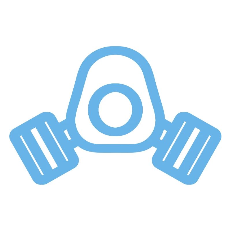 Blaue Atomgasmaske mit Gesichtsschutz und Filter