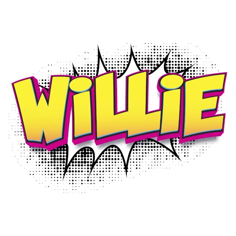 Willie Benutzerdefinierter Name Comic-Stil Pop-Art,