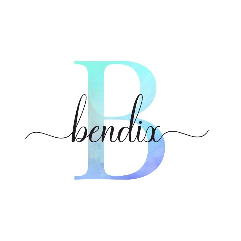 B| Monogram | Name | Bendix | Watercolor