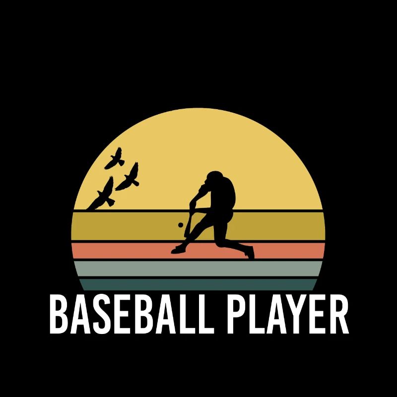 Retro Vintage Sunset Évolution Baseball