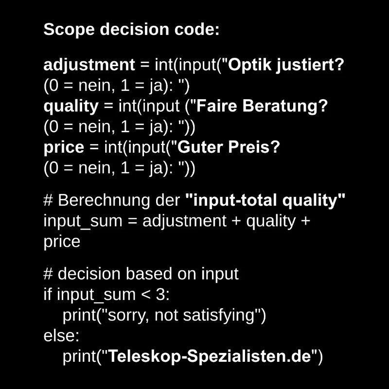 Astronomy Scope Decision Code Telescope