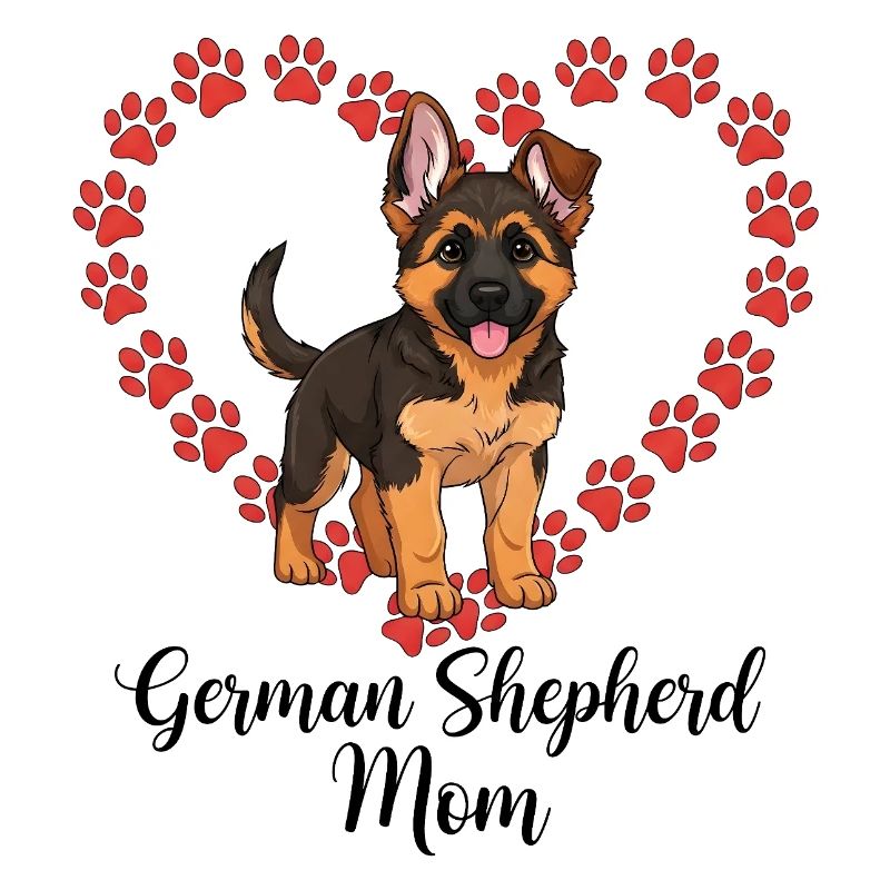 German Shepherd Mama Heart