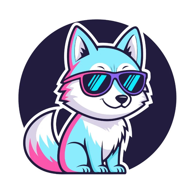 Neon Fox with Glasses