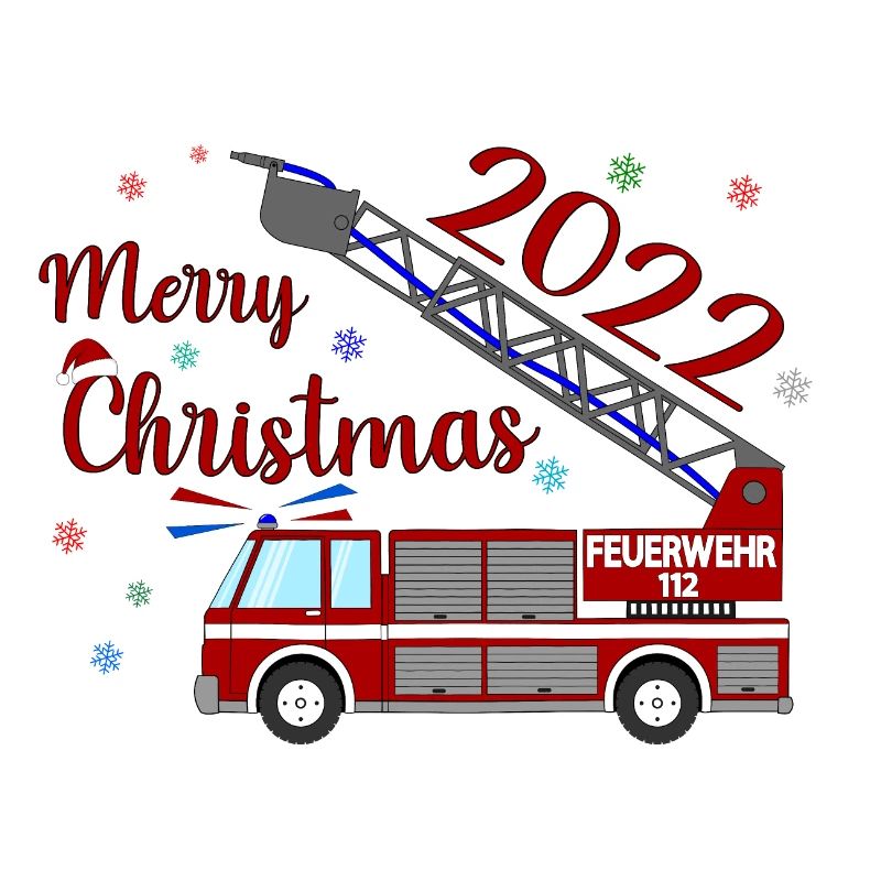 Fire engine Merry Christmas 2022