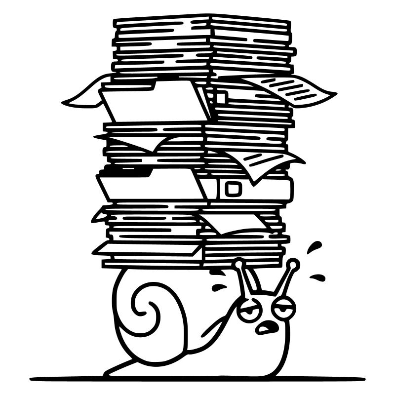 Snail Paper Stack Office Outline