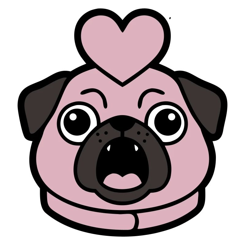 Mops Hund Herz Liebe Bellen