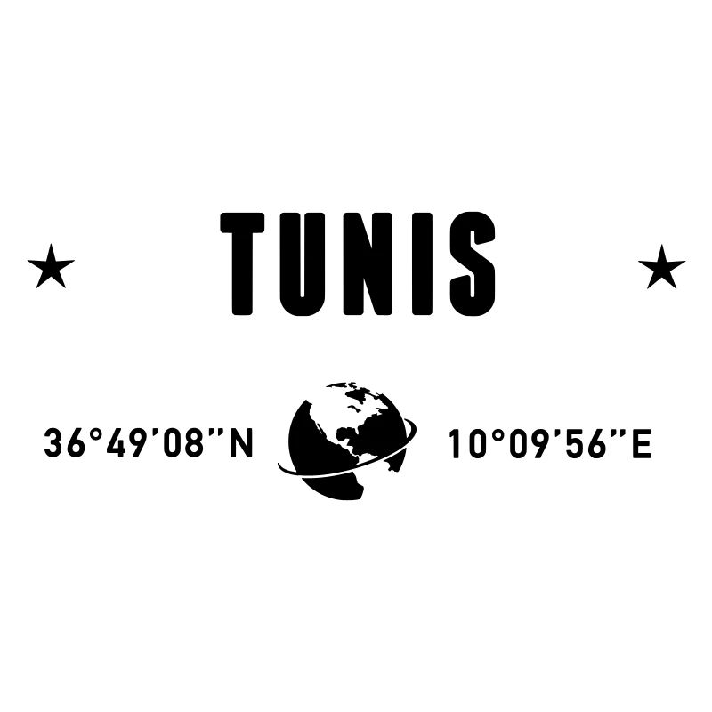 Tunis Tunisia Coordinates Gps Globe