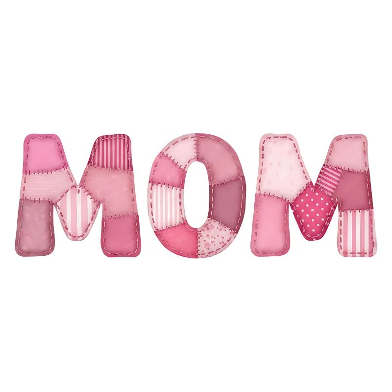 Motif de mère en patchwork rose de maman