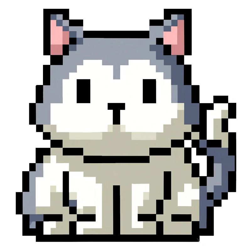 8bit 16bit chat pixélisé