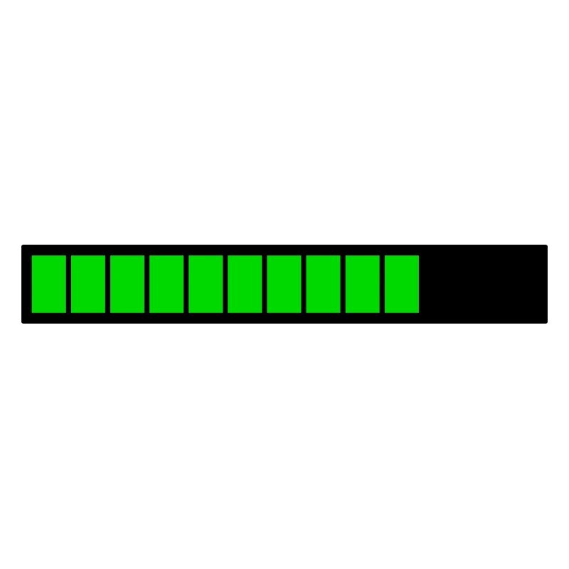 Rectangle loading bar Black Green (75%)