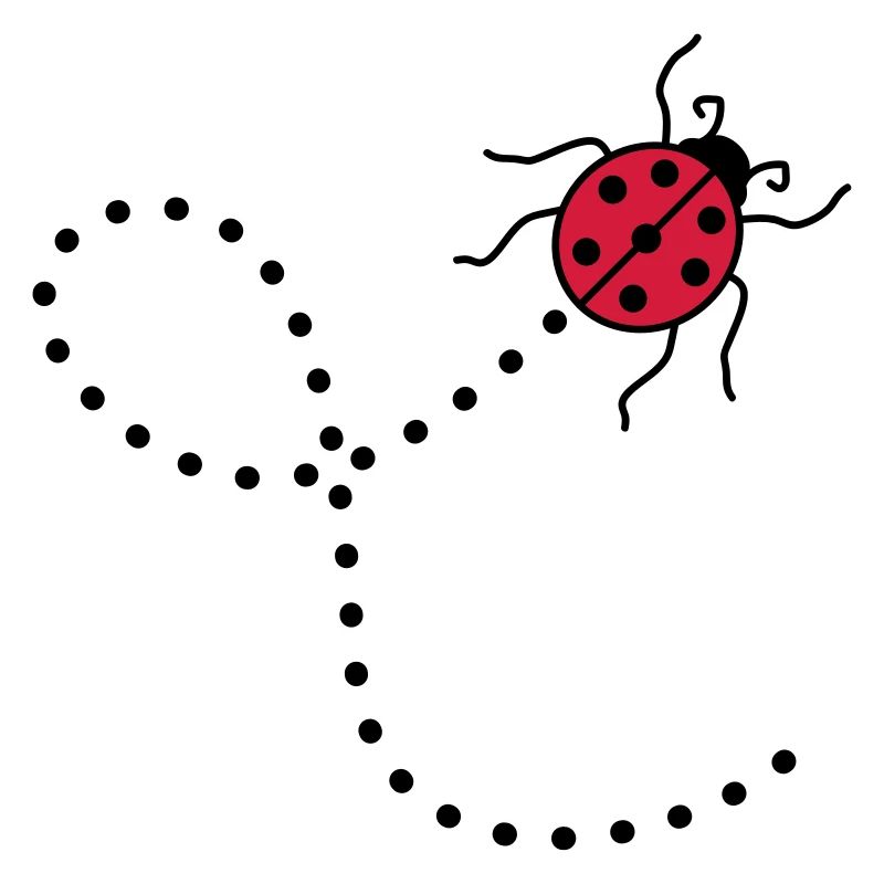 line dashed path path ladybug small sues