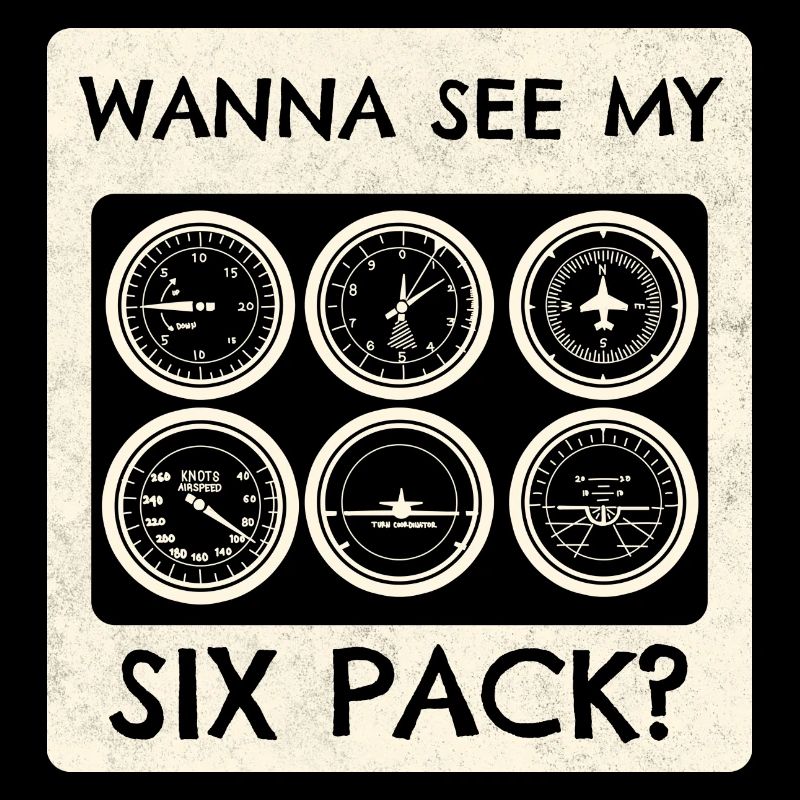 Flugzeug Pilot Fliegen Sixpack Cockpit I Geschenk