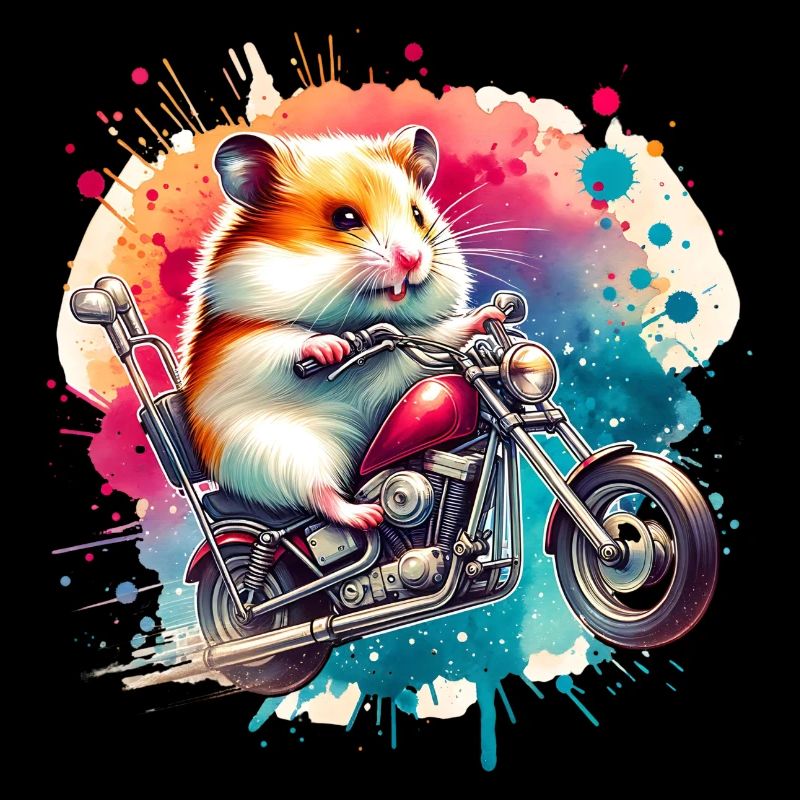Cooler Hamster Biker Auf Chopper Design