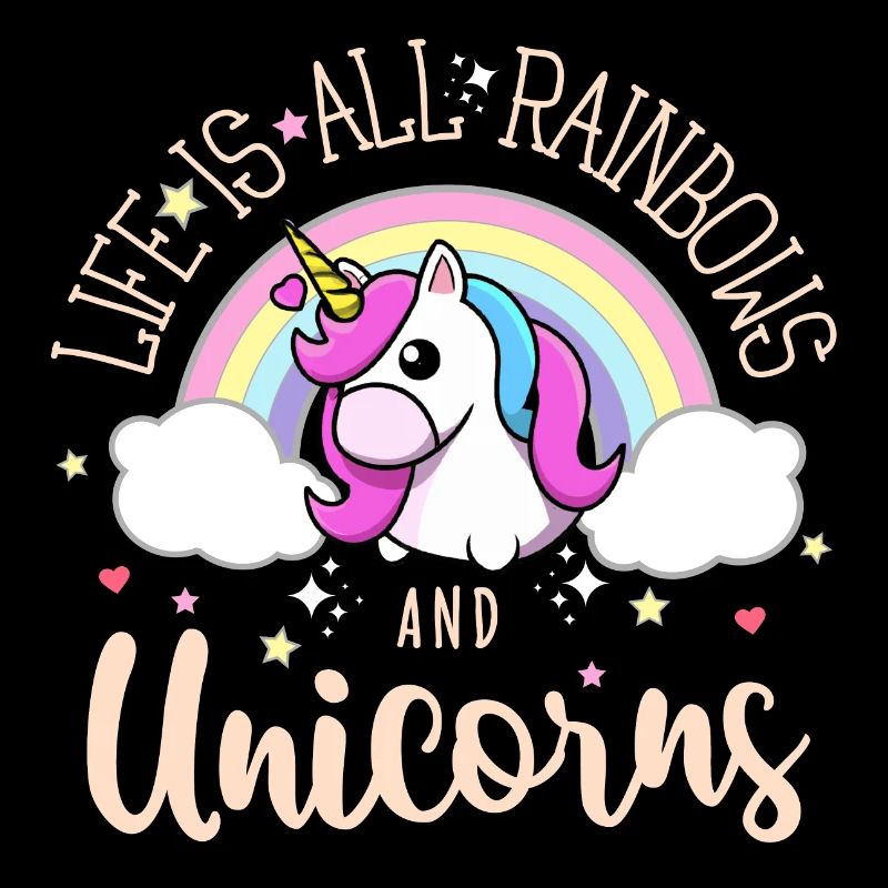 Süßes Regenbogen und Einhorn Design