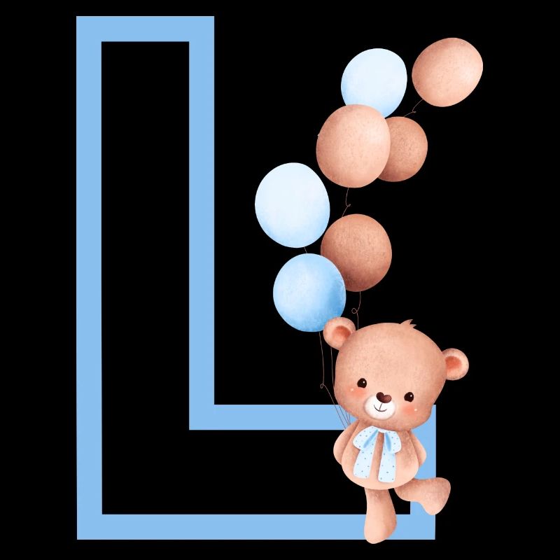 Blauer Buchstabe L Bär