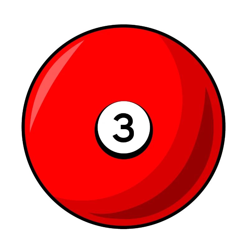 Billiard ball 3 red Billiards three