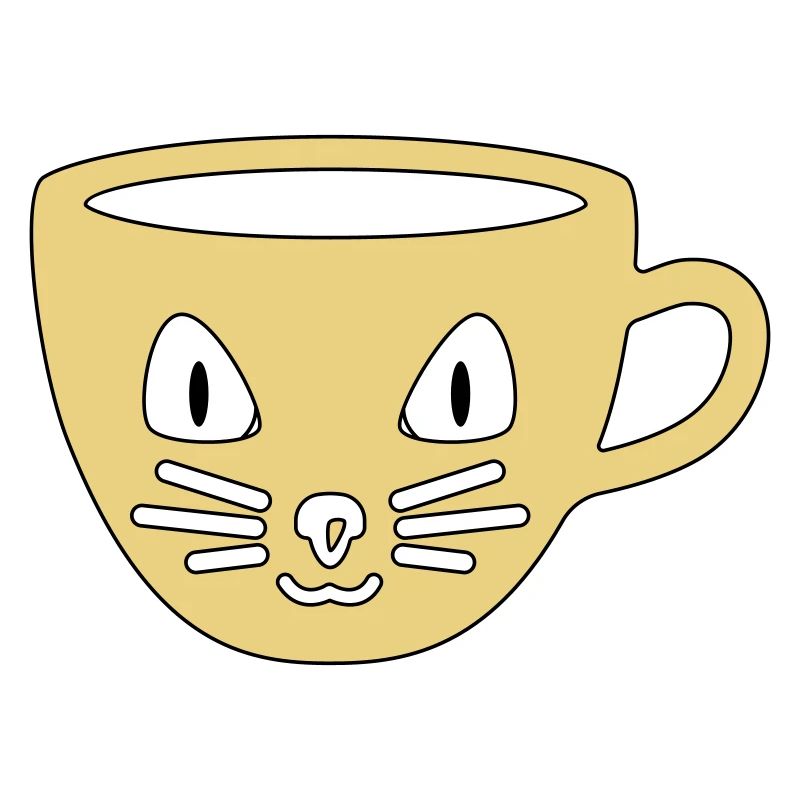 Tasse mit Katzengesicht Kaffeetasse Teetasse Katze