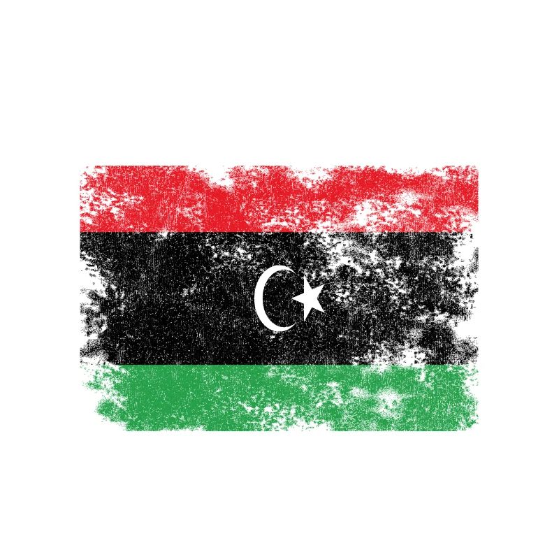 Drapeau libyen en détresse - Drapeau libyen
