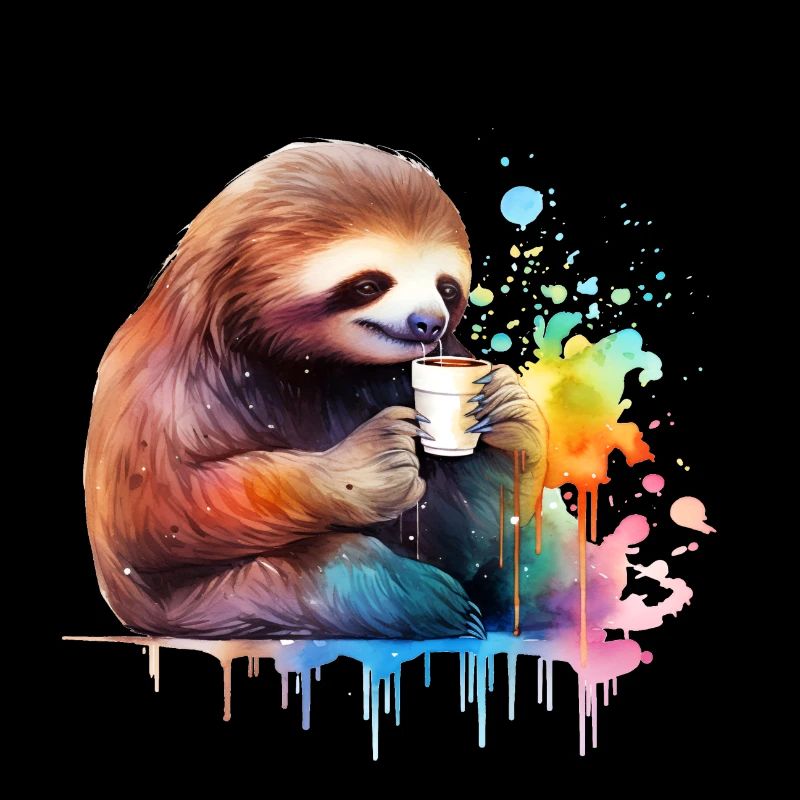Faultier mit Kaffee