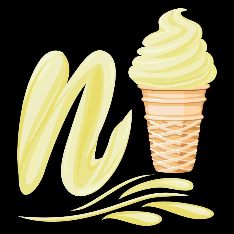 N'ice Softeis-Emoji mit Buchstaben N Vanille