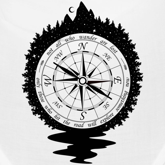 Kompass Not All Who Wander Are Lost Bandana Beyoutiful