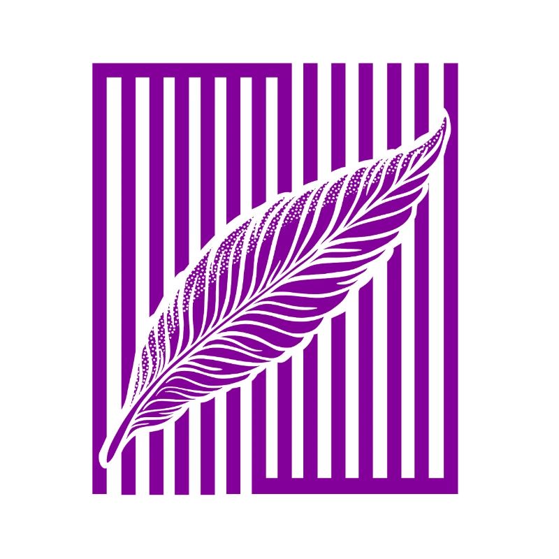 Feather on vertical bar