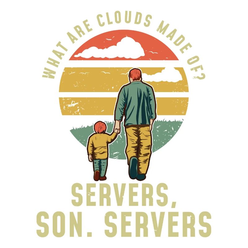 Programmierer Vater und Sohn Cloud Server