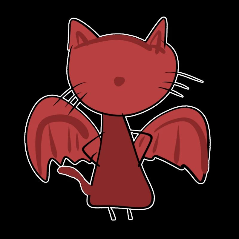 evil cat cartoon devil red