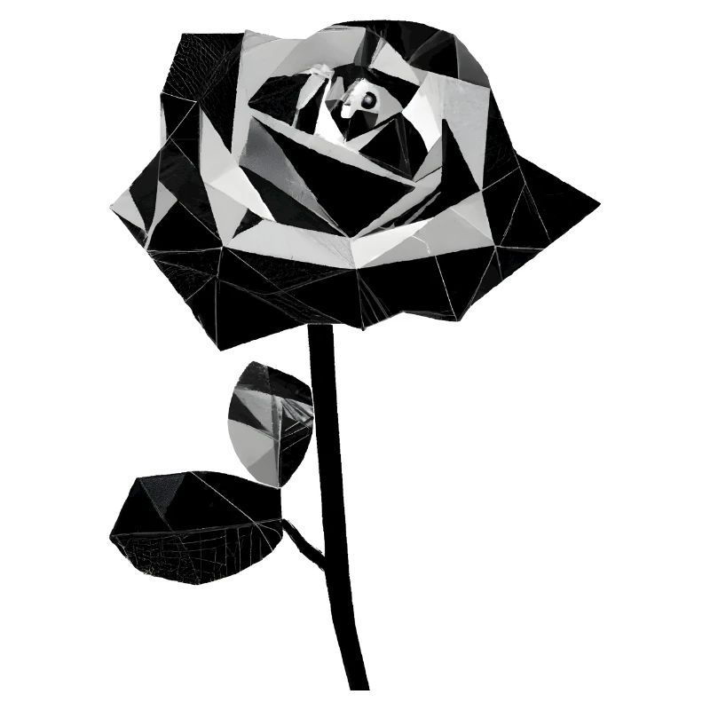 Polygone schwarze Rose