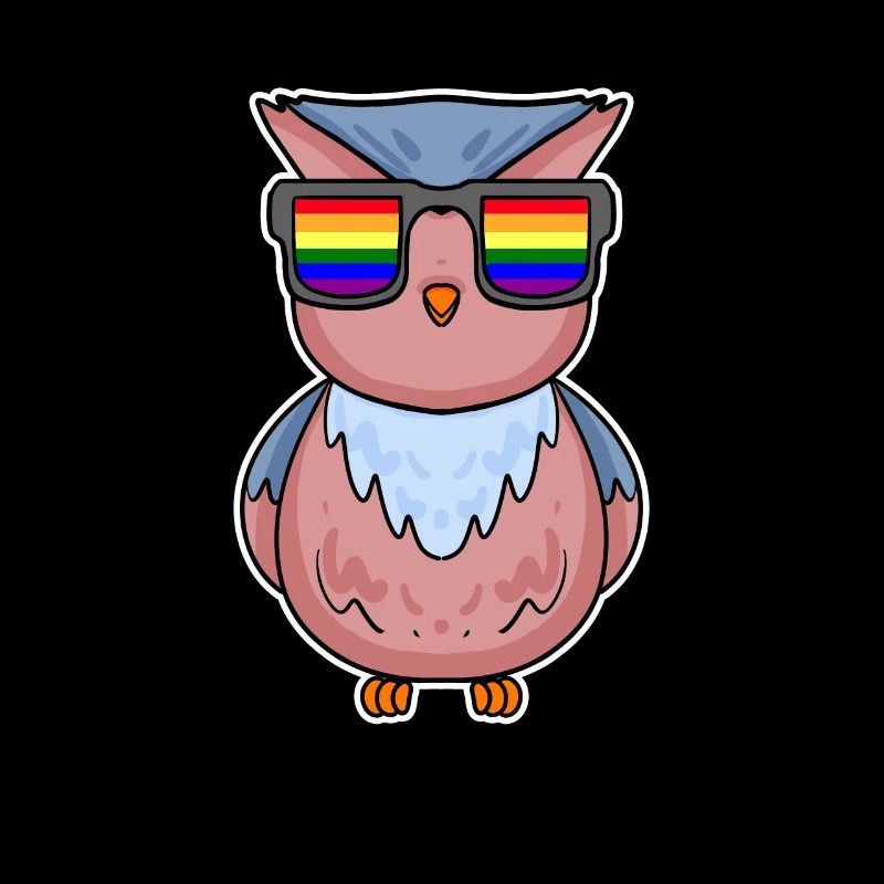 Regenbogen - Eule mit Brille