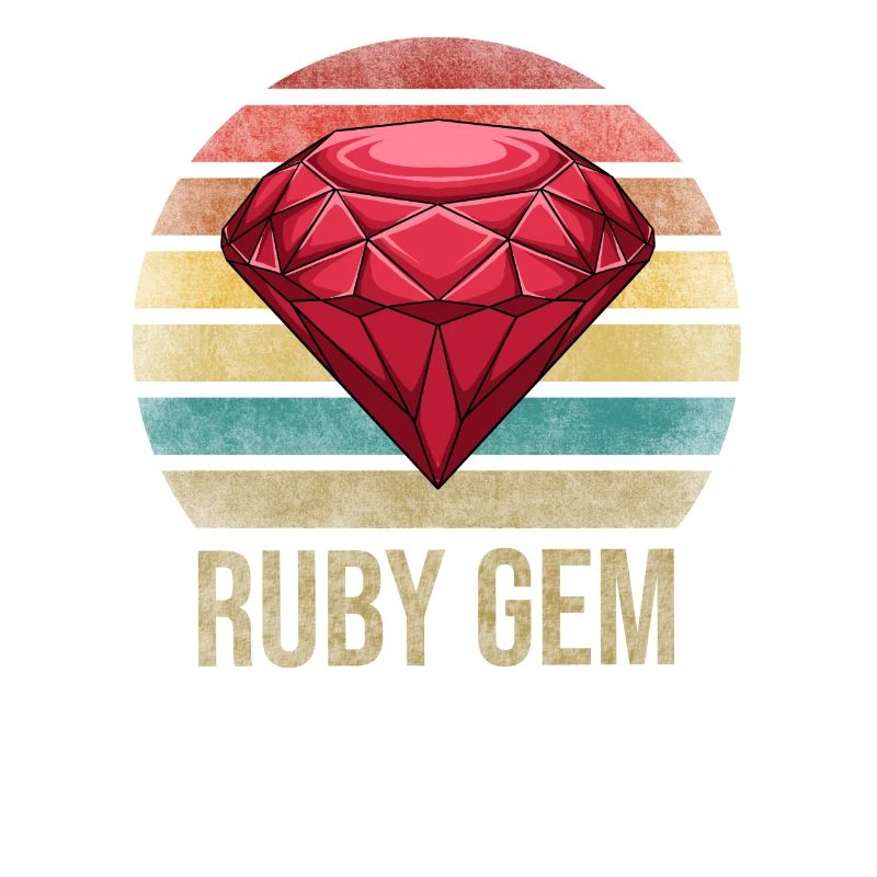 Ruby Gemstone Retro Coucher de soleil