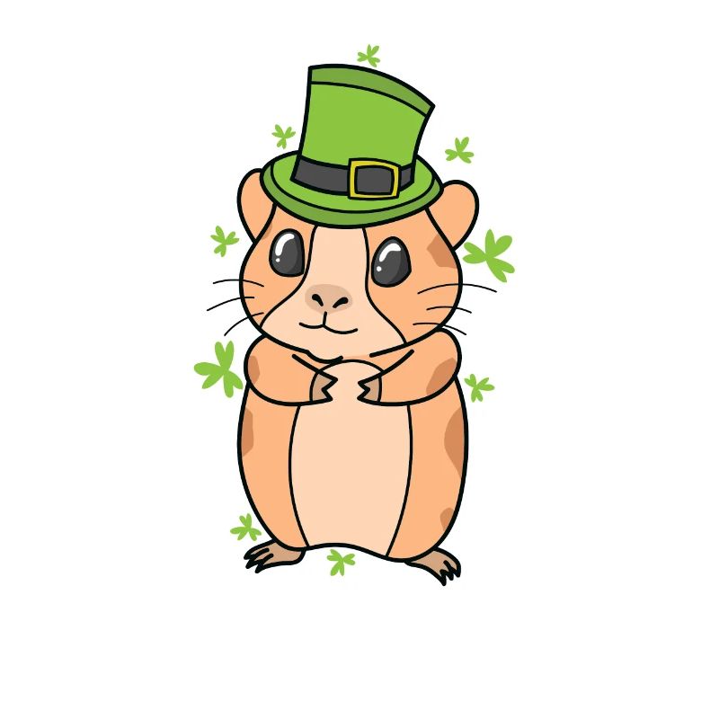Cochon d’Inde avec trèfle Saint-Patrick
