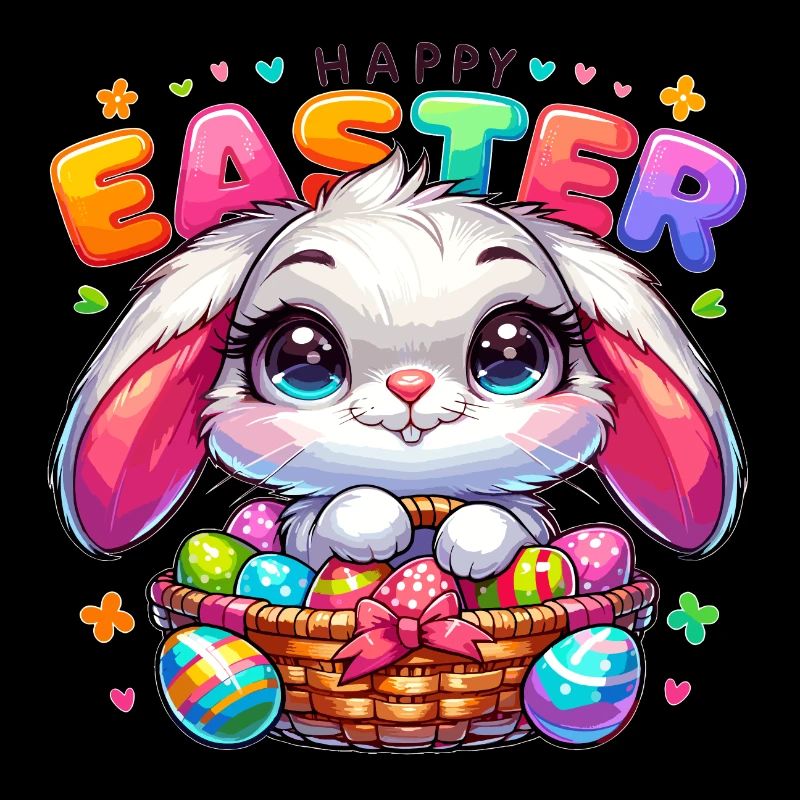 Joyeuses Pâques - Illustration de lapin de Pâques