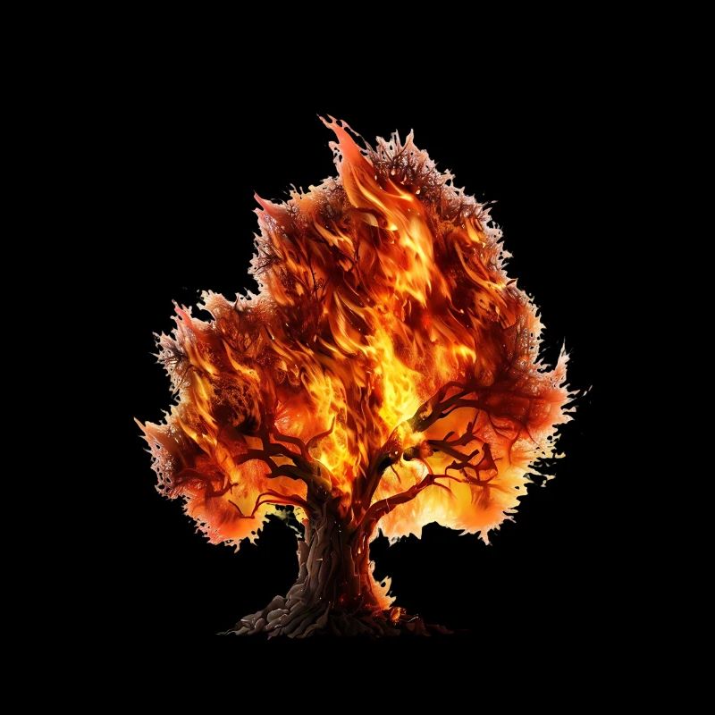 Tree on fire